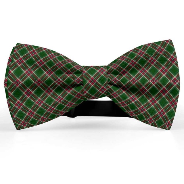 Papion personalizat, model carouri, culori specifice Craciunului, verde, rosu